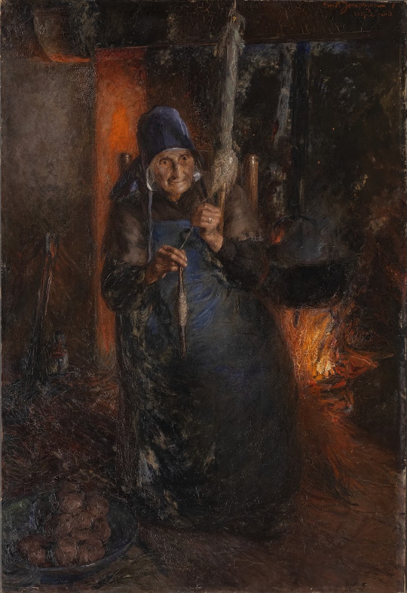 Old Woman Spinning 1887