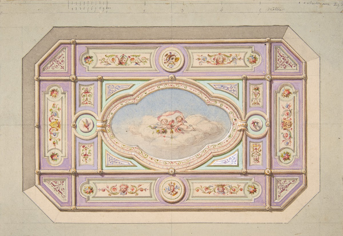 Design for a ceiling with putti 19th Century