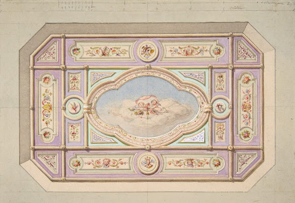 Design for a ceiling with putti 19th Century