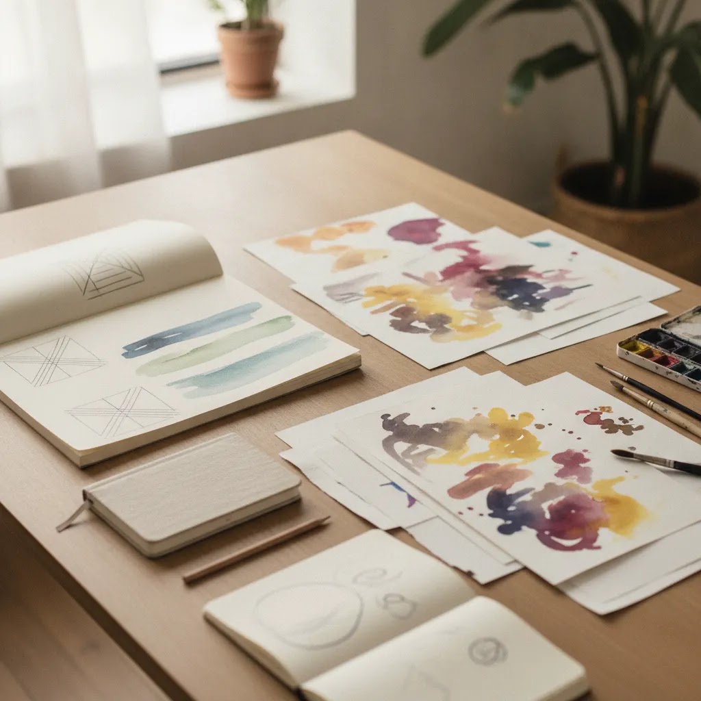 Calm comparison scene visualizing what is art therapy benefits articles explained through guided and casual artmaking