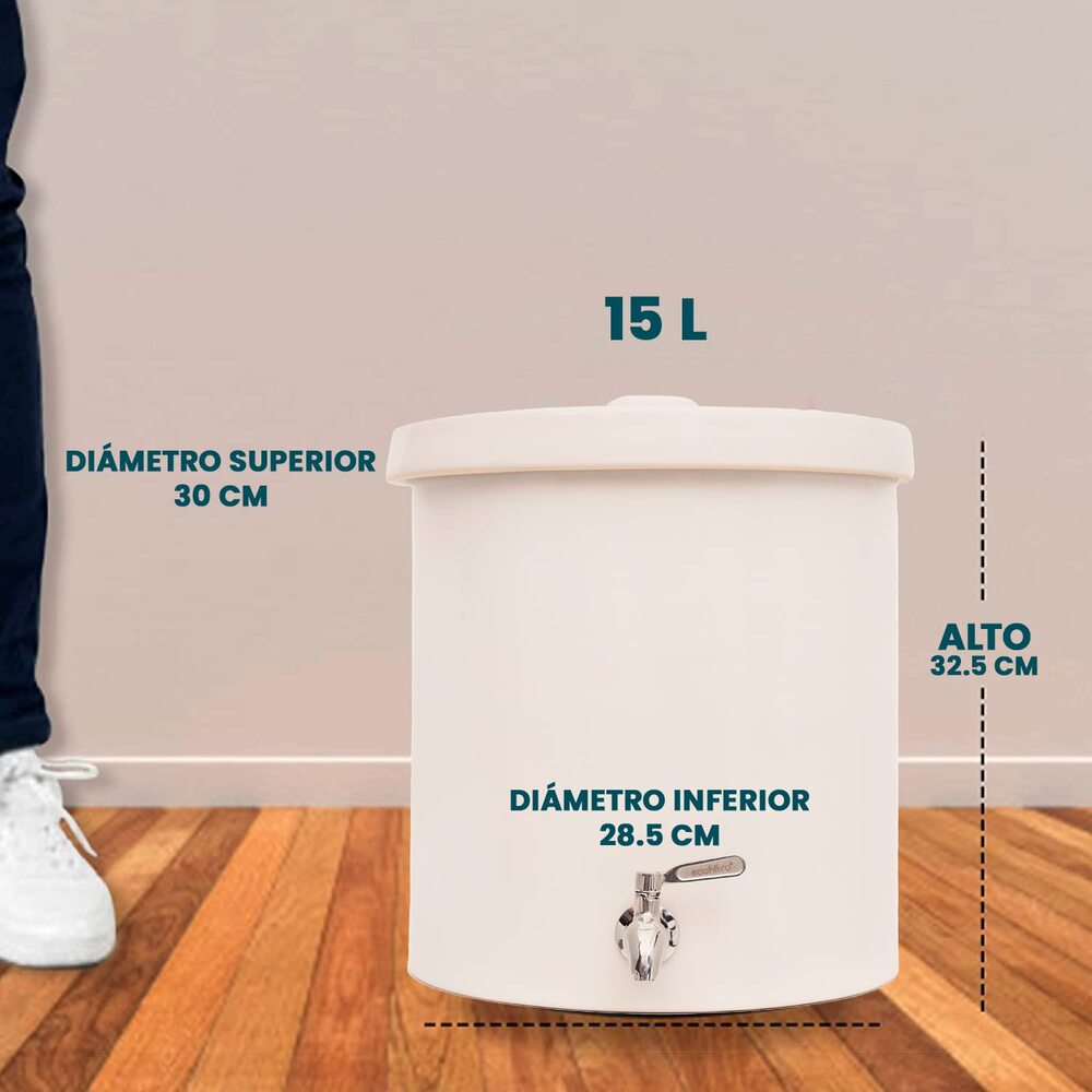 Filtro de agua mediano de cerámica Ecofiltro® 15 L color blanco