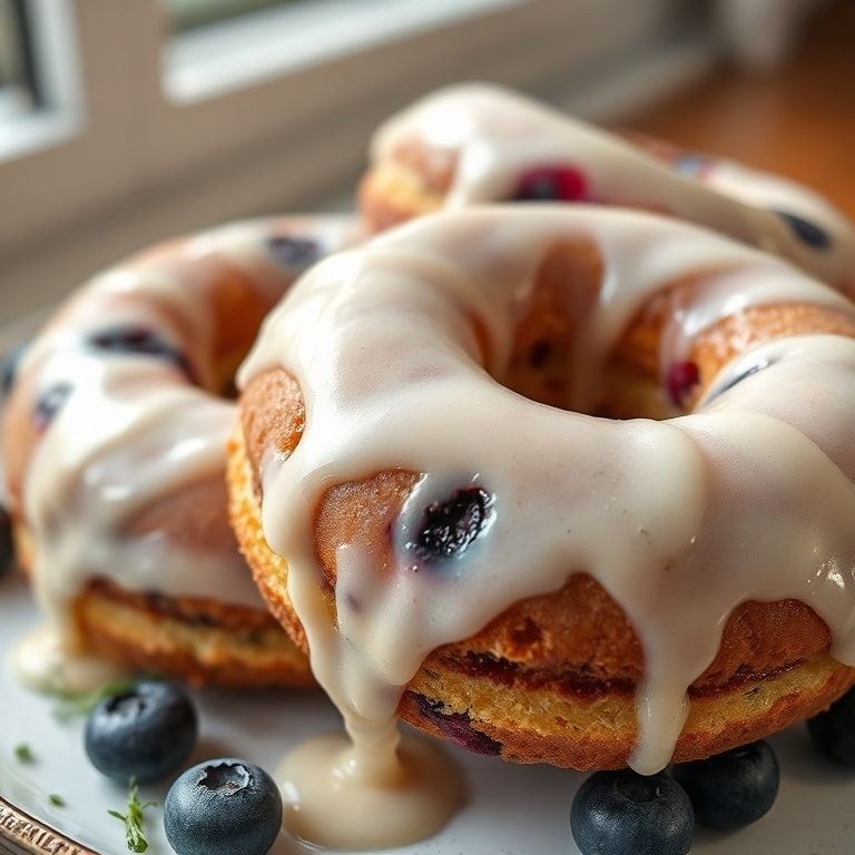 Easy Blueberry Cake Donuts with Sweet Vanilla Glaze – Quick & Homemade Treat finished
