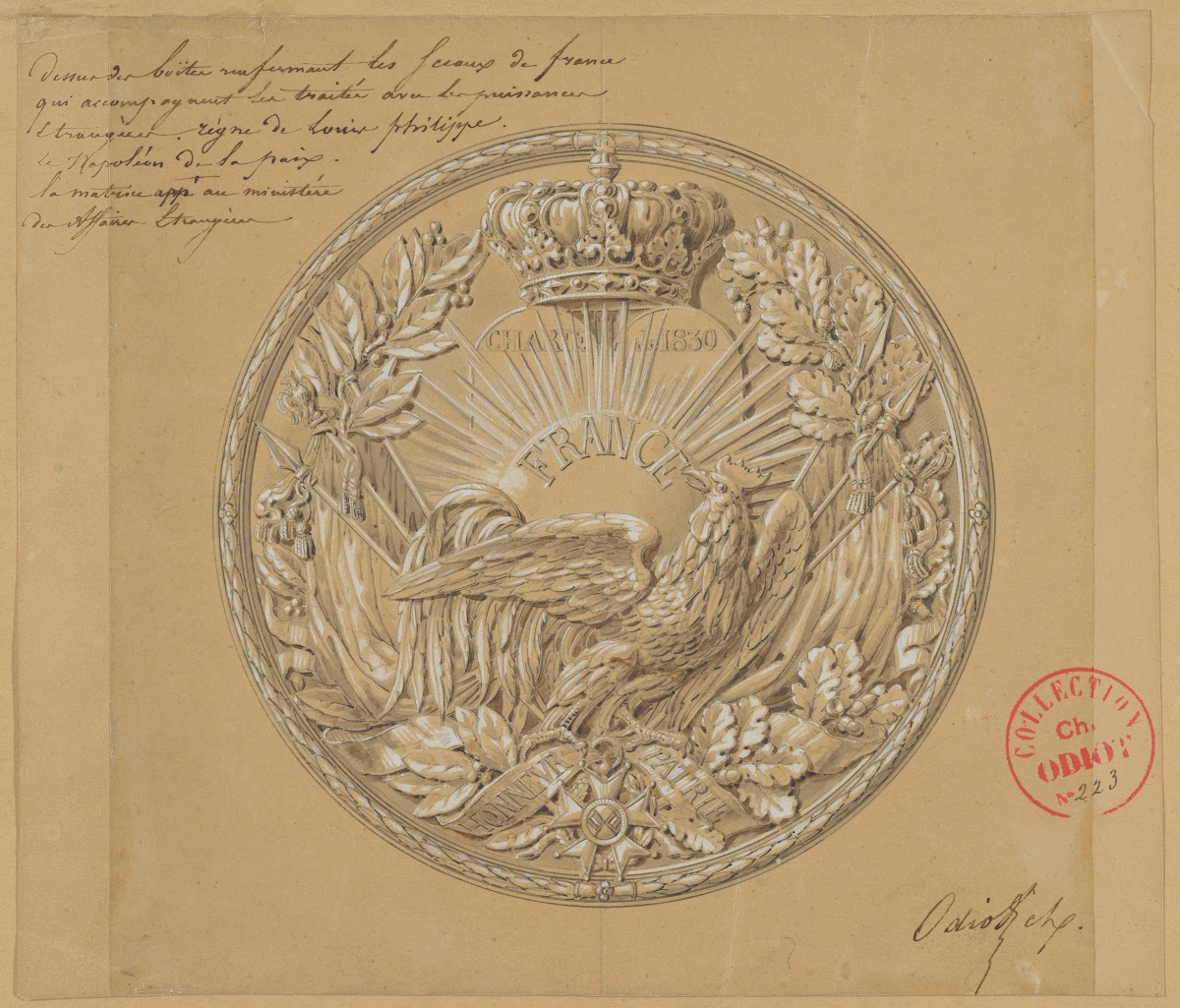 Design For The Medal To Commemorate The Charter Of 1830 1830