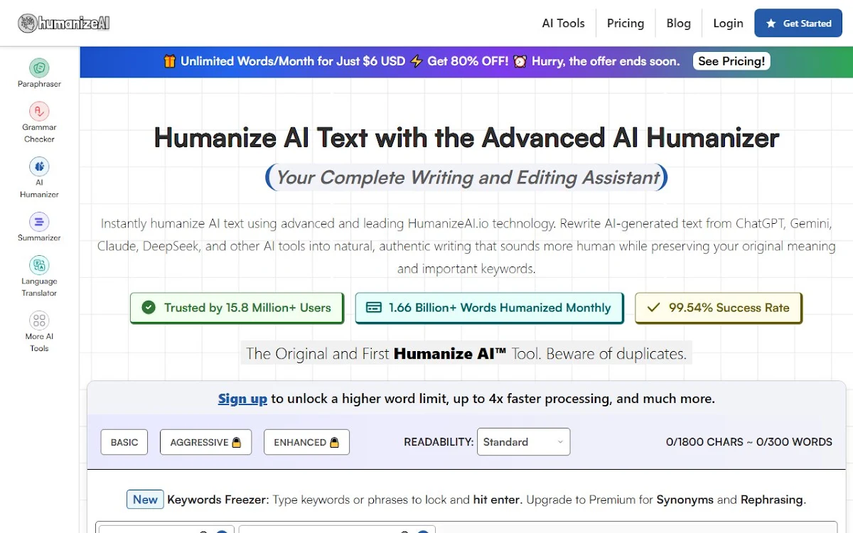 Captura de Humanize AI