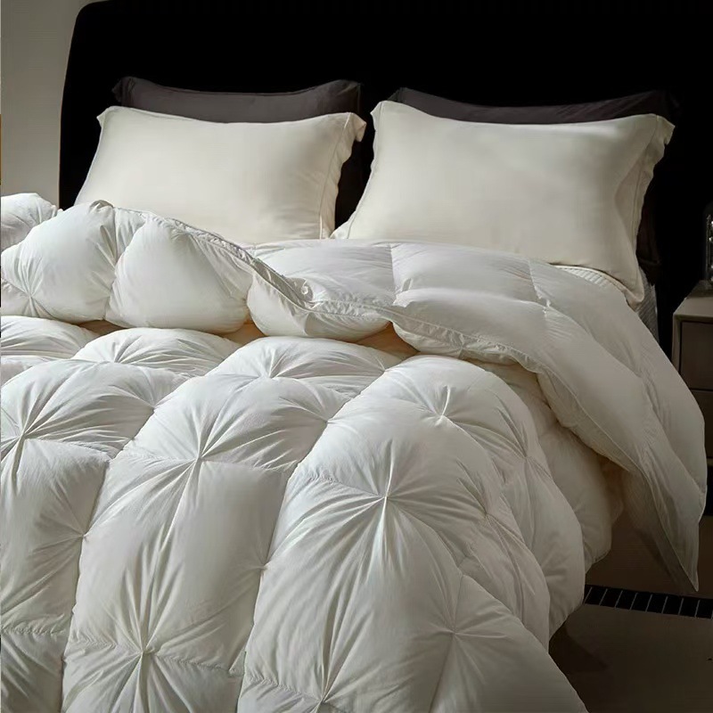Down comforter with duck down filling, quilted