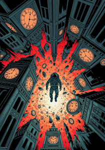 Astronaut Falling Through Time City