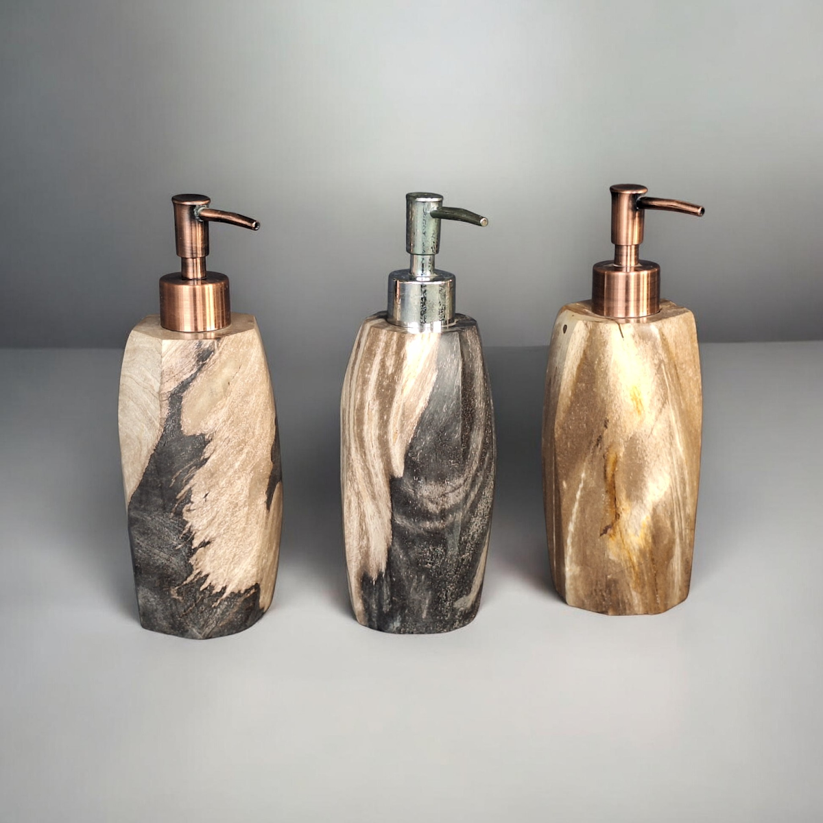 PW BOTTLE DISPENSER 02 — SKU 33.55 | Petrified Wood by PJ Antique Bali