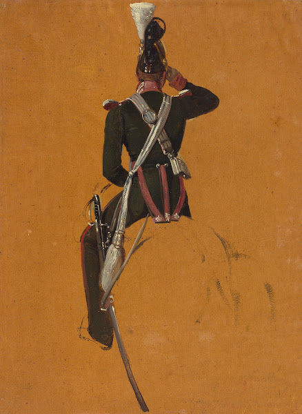 A Mounted Cavalry Officer Seen from Behind 1850s