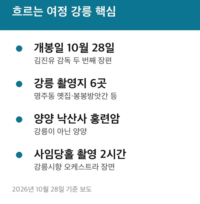 흐르는 여정 강릉 핵심