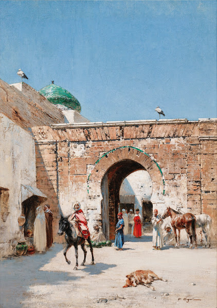 Horseman At The Door Of A North AfricanTown