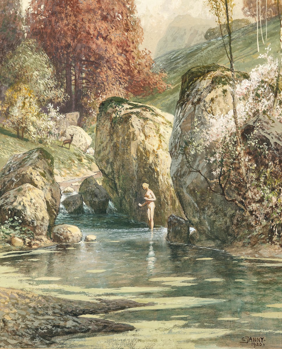 Bathers in a mountain brook 1920