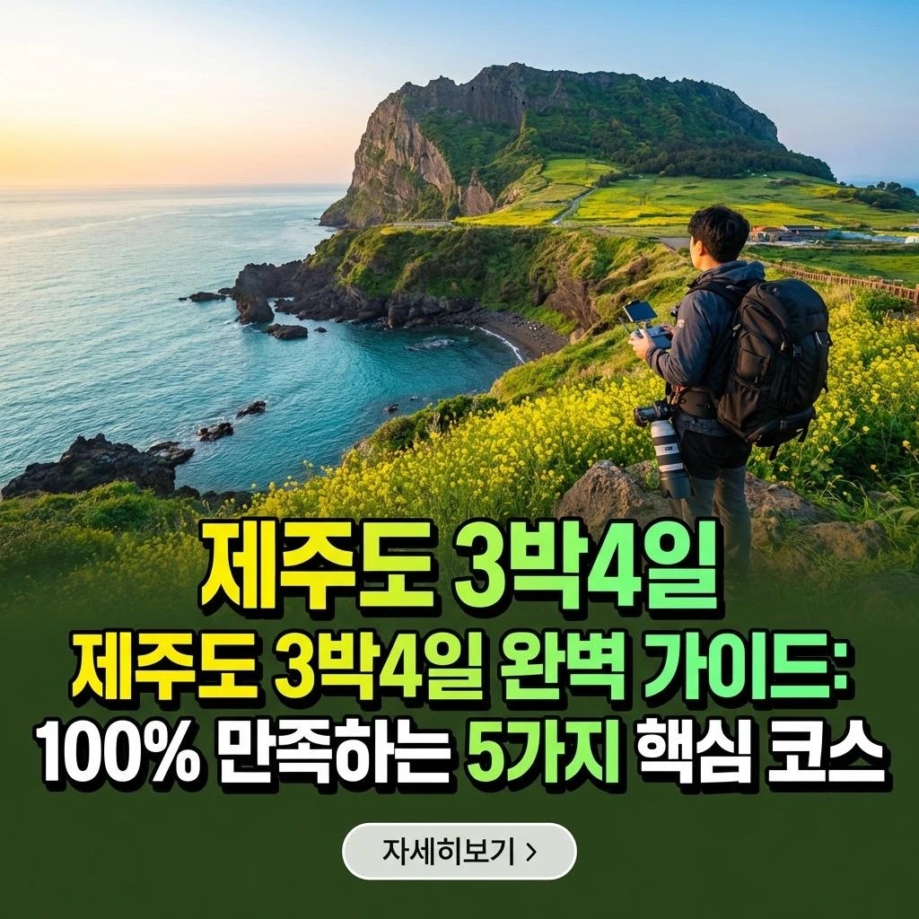 제주도 3박4일 완벽 가이드: 100% 만족하는 5가지 핵심 코스