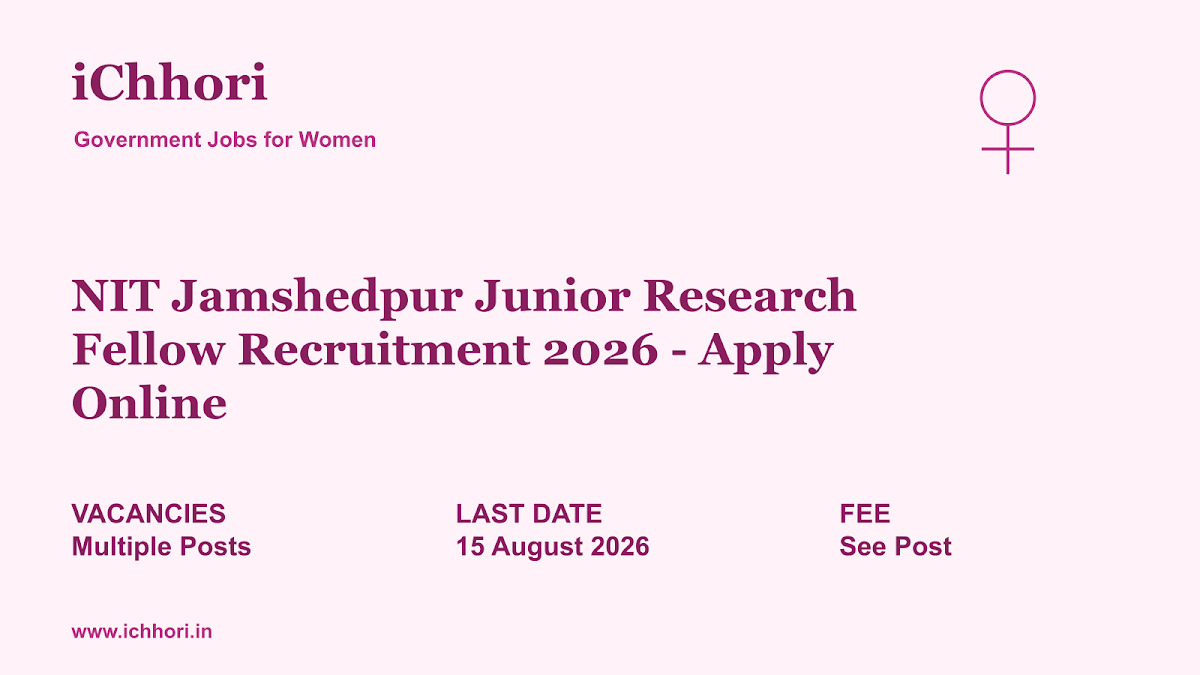 NIT Jamshedpur Junior Research Fellow Recruitment 2026 - Apply Online - iChhori