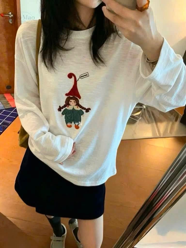 Áo thun in hình cô bé đội mũ XONXEN SHOP 933 – Image 3