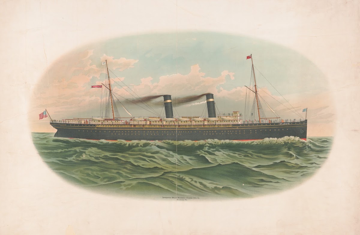 St Louis mail ship at sea 1895