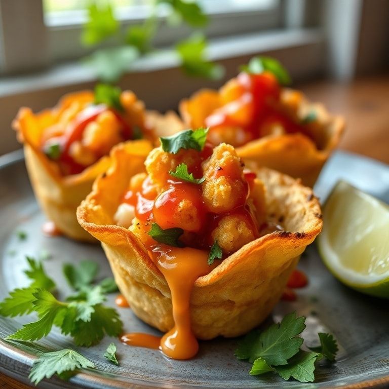 Savory Taco Cups: Crispy Bites Packed with Flavor – Easy Homemade Quick Appetizer finished
