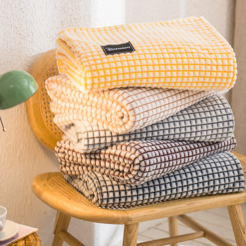 Japanische Milchfaser-Fleece Kuscheldecke, einfarbig