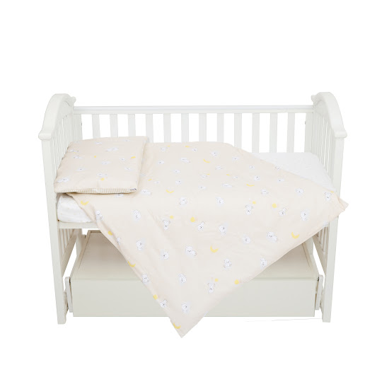 Bedding set for a baby crib 5 el Twins Via (poplin) Bears beige