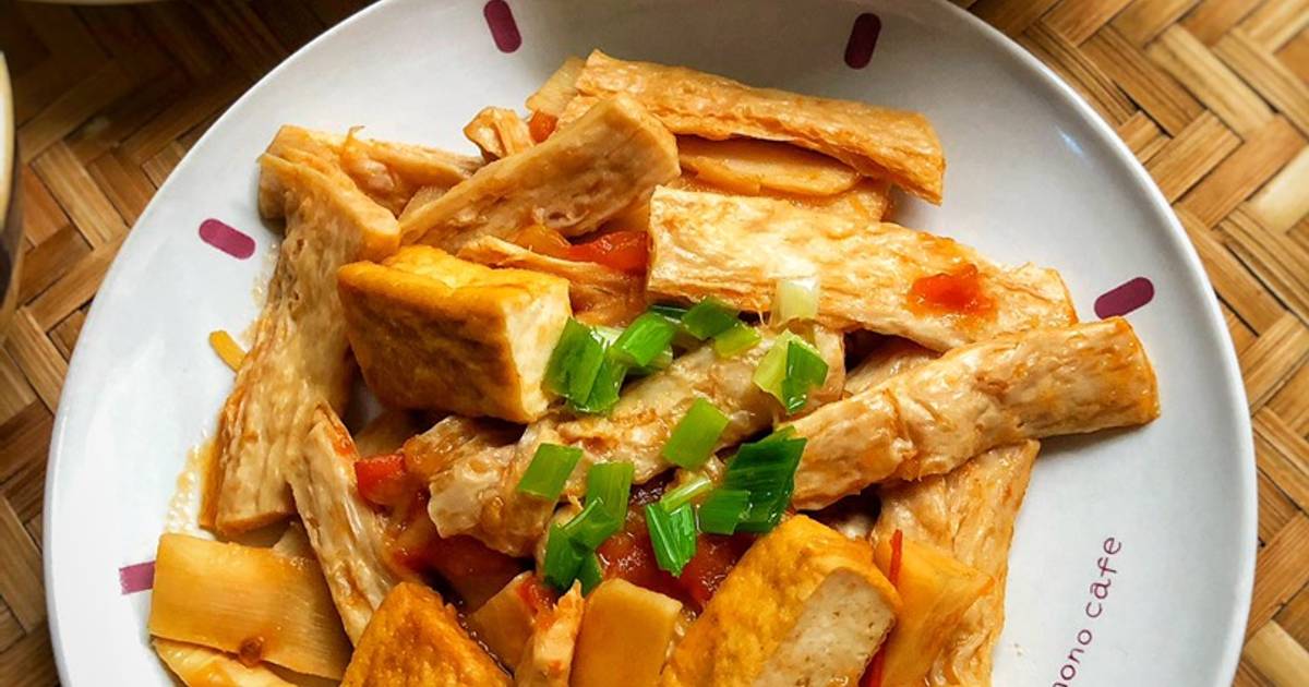 Đậu Hũ Sườn Chay Măng Le Xốt Cà Chua