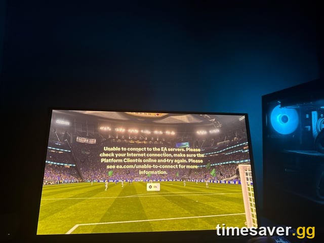 The "Unable to connect to the EA servers" error message on screen mid-session in EA SPORTS FC 27