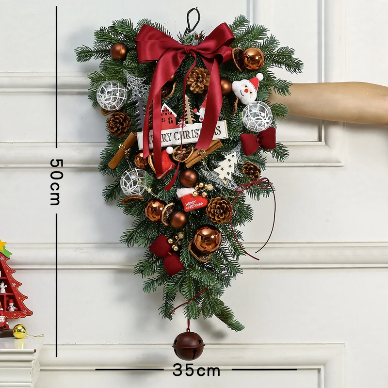 Weihnachtskranz für Tür und Wand, PVC, 40 cm oder 50 cm