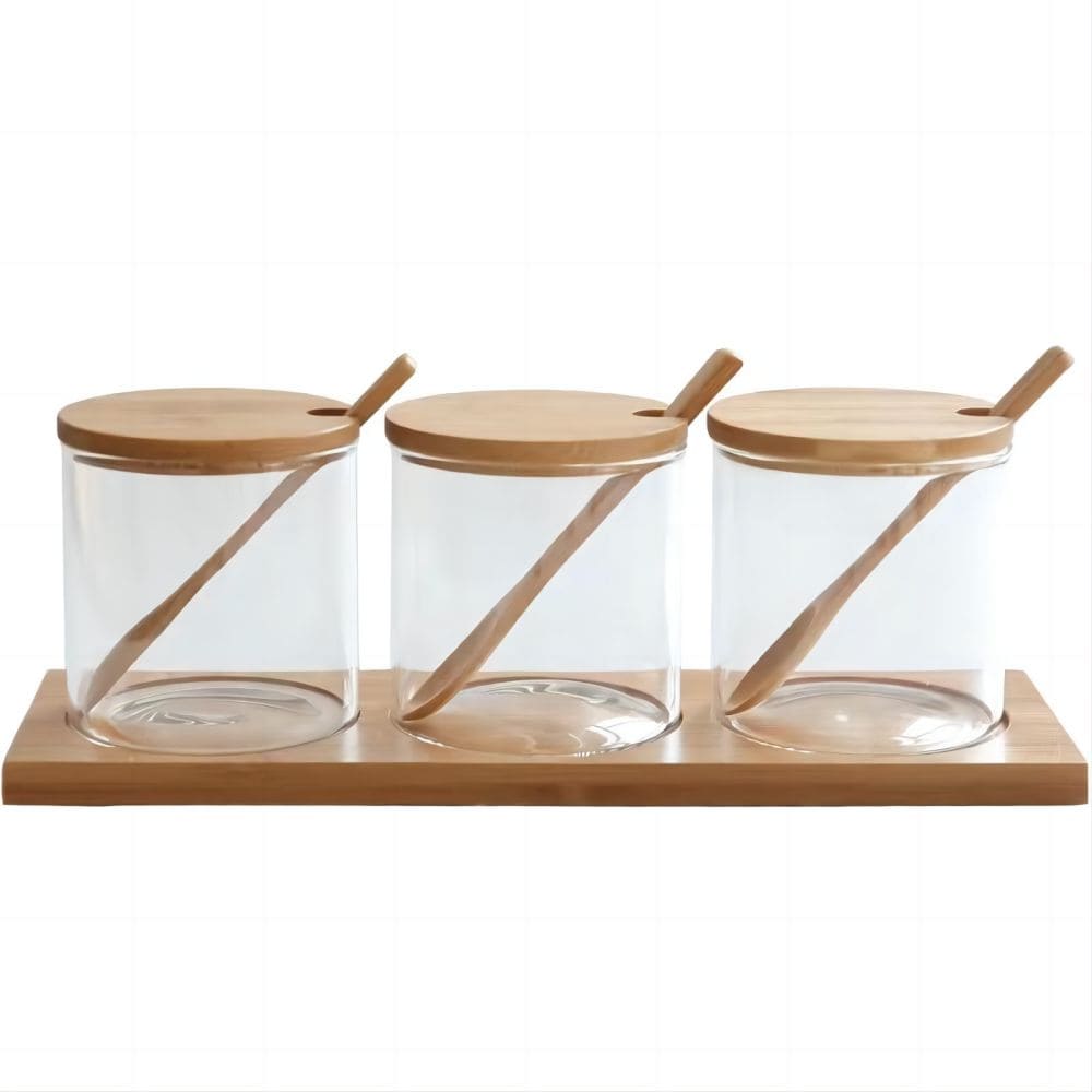 Set de frascos de vidrio Link Life™ con cucharas, 3 piezas