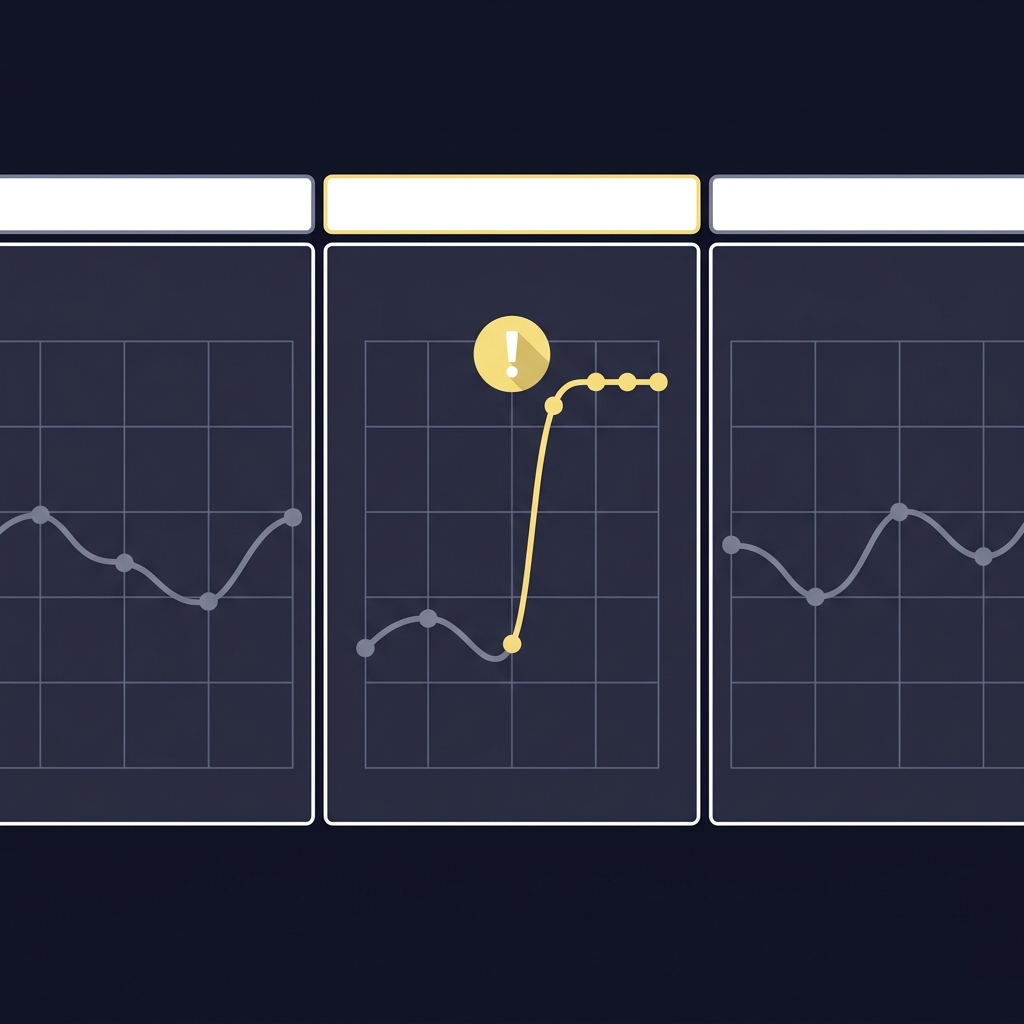 Minimal 2D vector of betting screens showing live odds movement across multiple markets with a highlighted sudden change and alert badge Why Late-Replacement Fighters Are Hard to Price