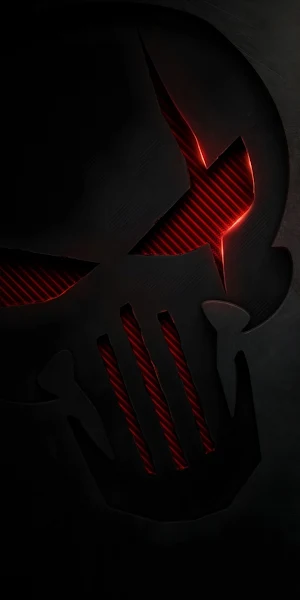 Skull, Red, Dark, Stripes, Carbon Full HD iPhone Wallpaper Background