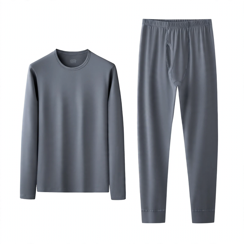 Couple Thermal Underwear Set, Cotton-Modal Mix, Round Neck