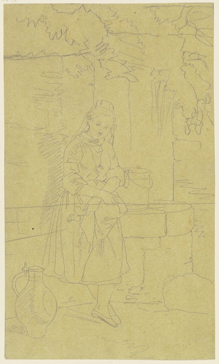 Peasant girl at a well