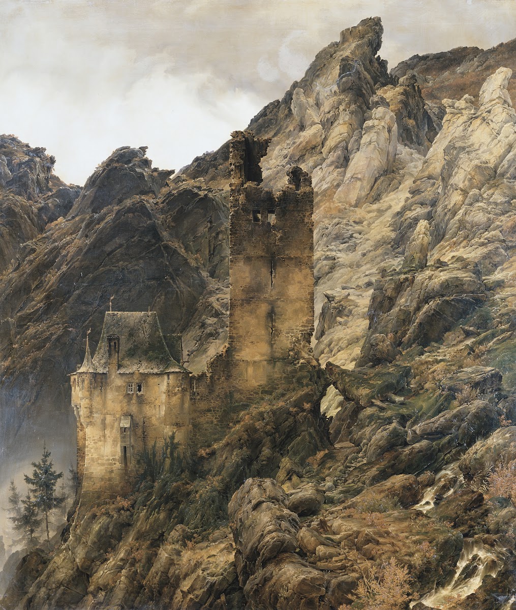 Rocky Landscape Gorge with Ruins 1830
