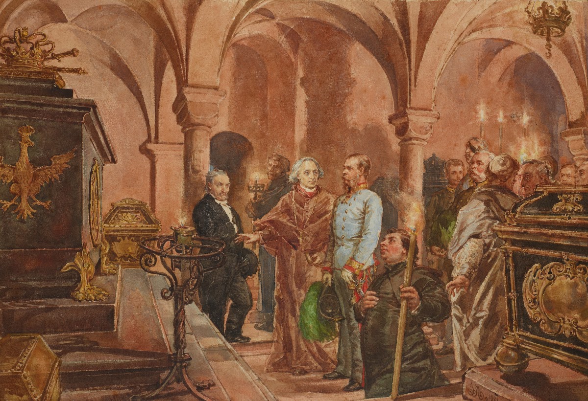 The Emperor in Front of the Sarcophagus of John III Sobieski in Saint Leonards C