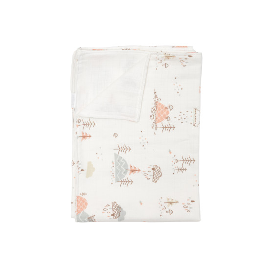 Детский плед Twins муслиновый 110х75 двойной Лес