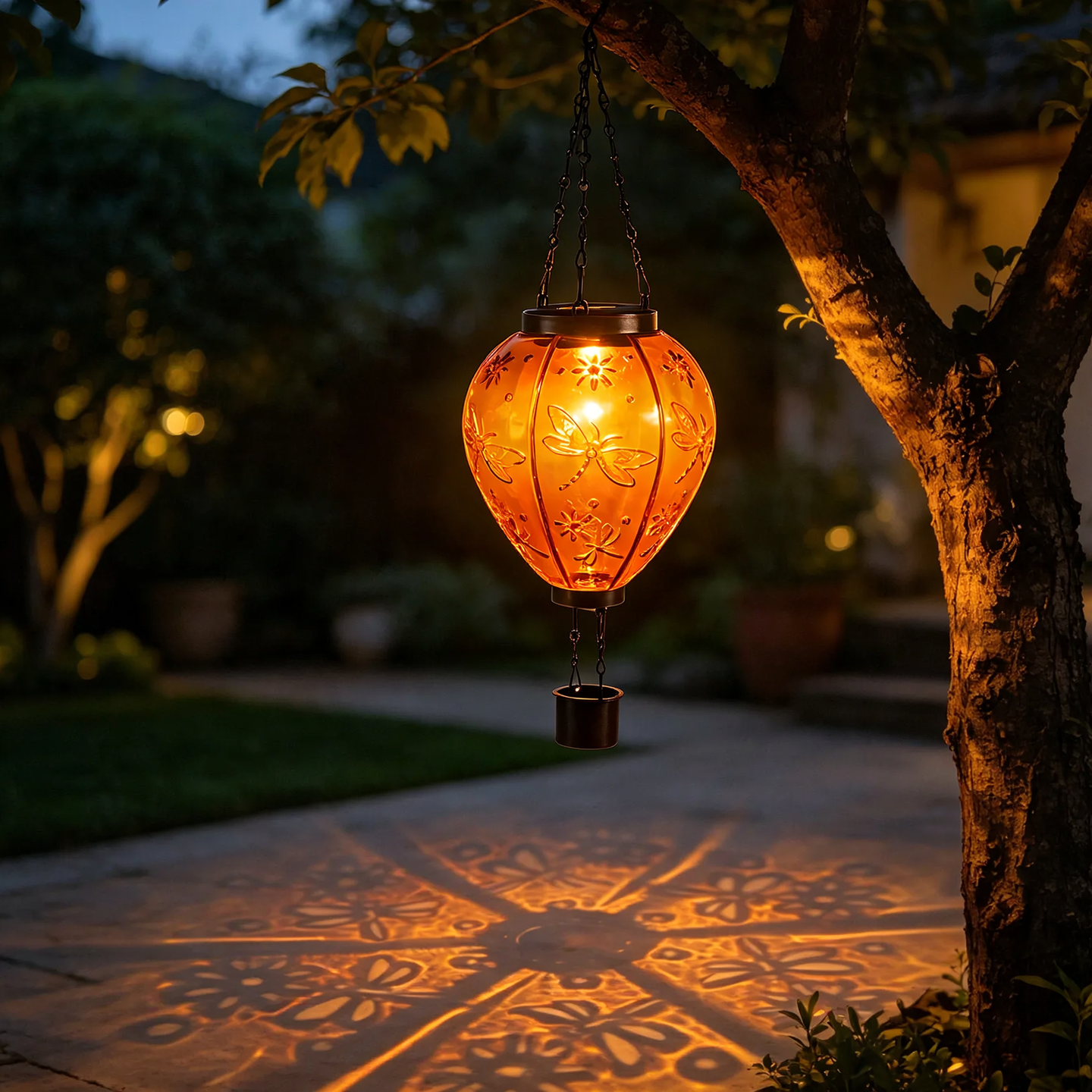 Solar Bird Bath in Hot Air Balloon Design