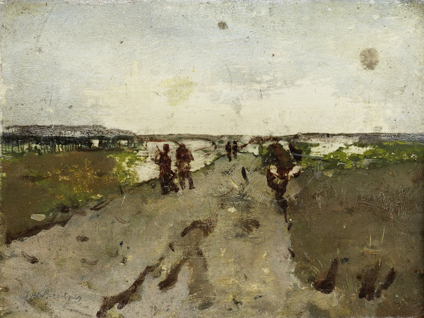 Landscape near Waalsdorp with Soldiers on Maneuver c 1880   c 1923