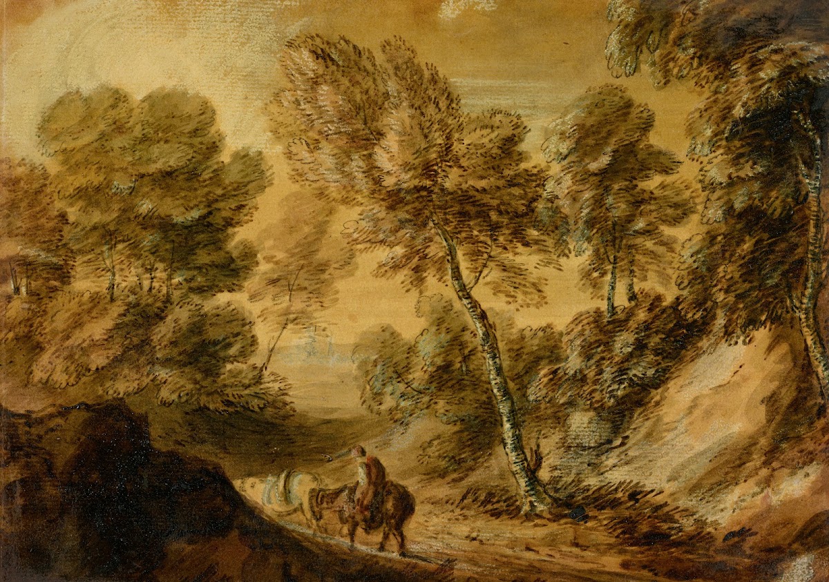 Wooded Landscape with Horseman and Pack Horse 1770s