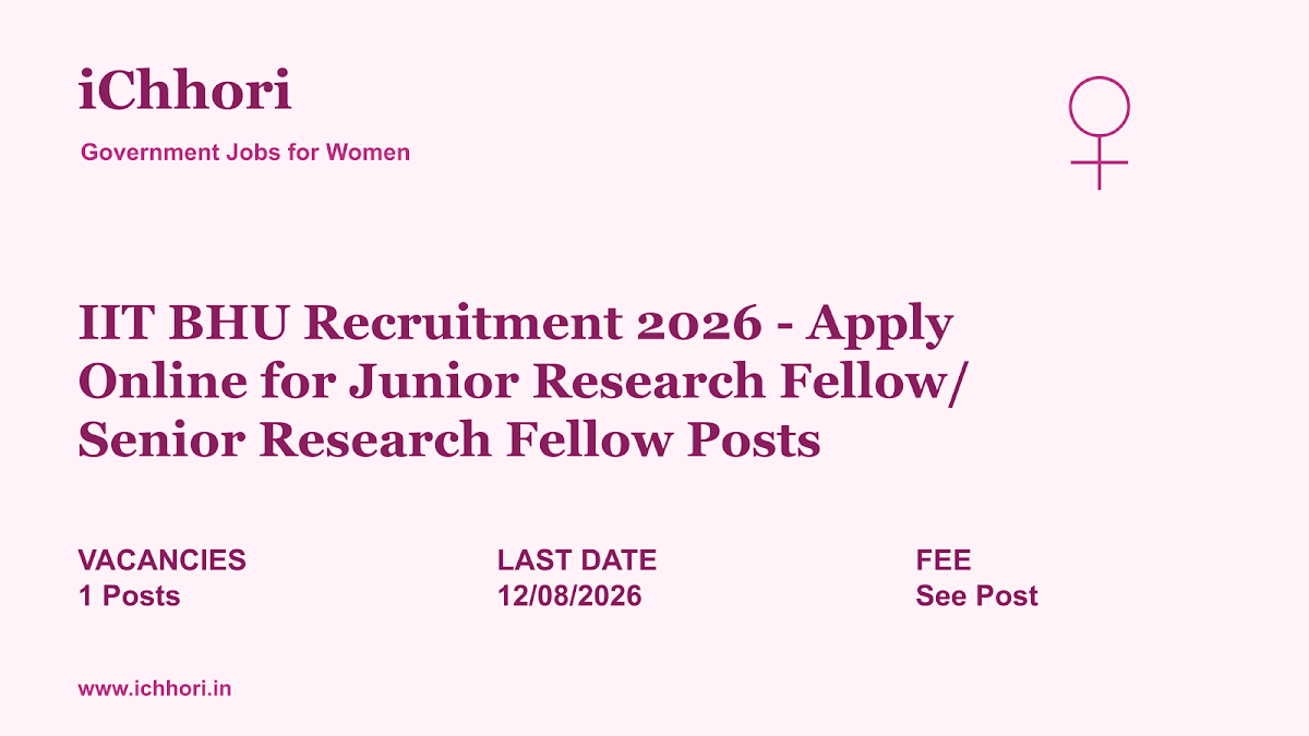 IIT BHU Recruitment 2026 - Apply Online for Junior Research Fellow/ Senior Research Fellow Posts - iChhori