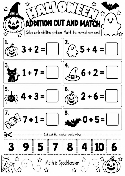 Halloween Addition Cut and Match
