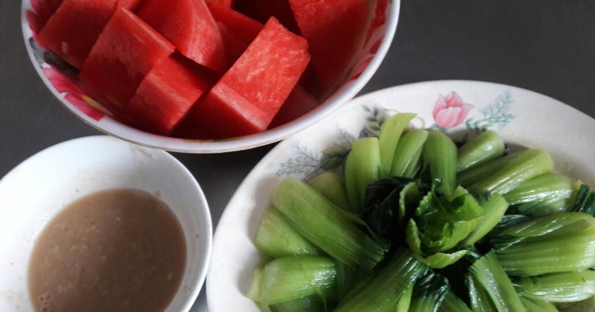 Cải thìa luộc chấm chao