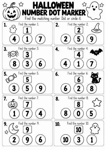 Halloween Number Dot Marker