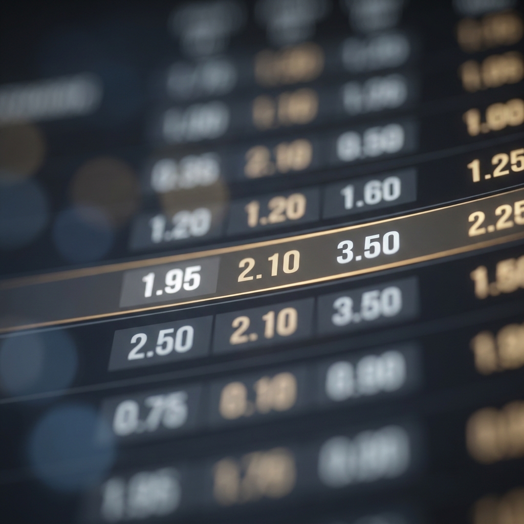 Close up blurred sportsbook odds board showing neutral market lines and digits minimalist palette mariners astros prediction