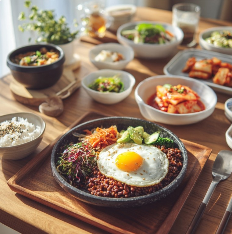 건강한 식단과 혈당 관리 개념 이미지