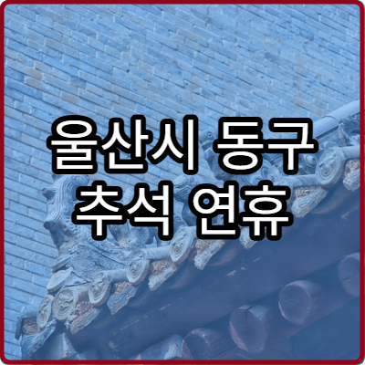 울산시 동구 추석 연휴 정신건강의학과 진료 정보