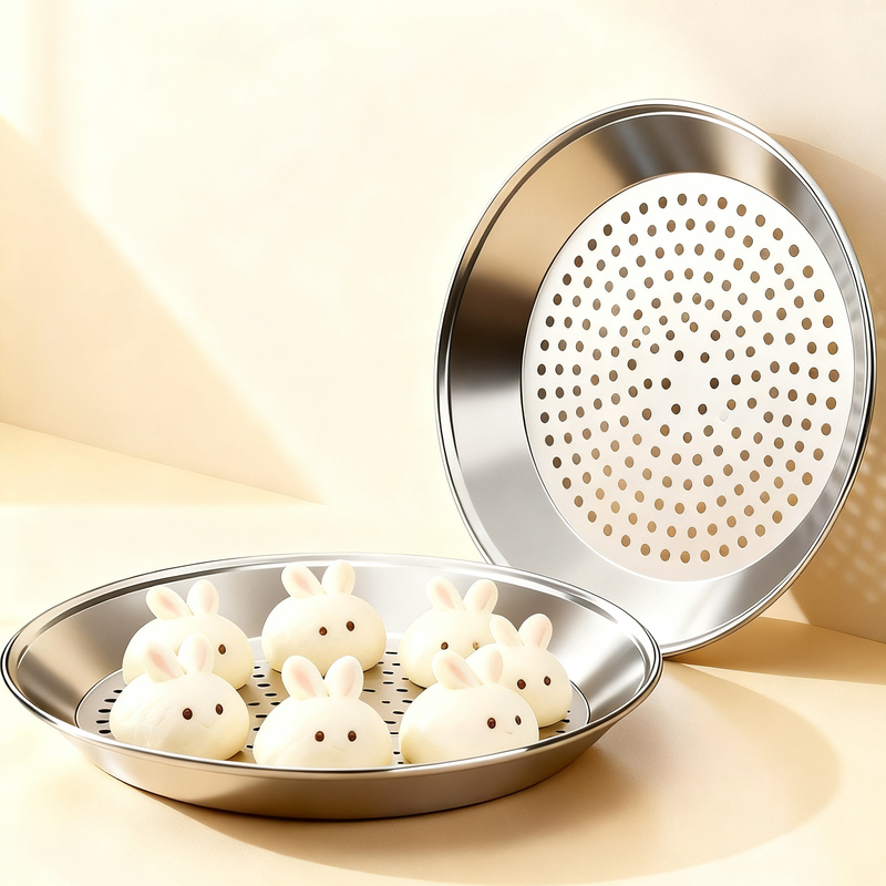 Edelstahl-Dampfgareinsatz für Woks und Pfannen