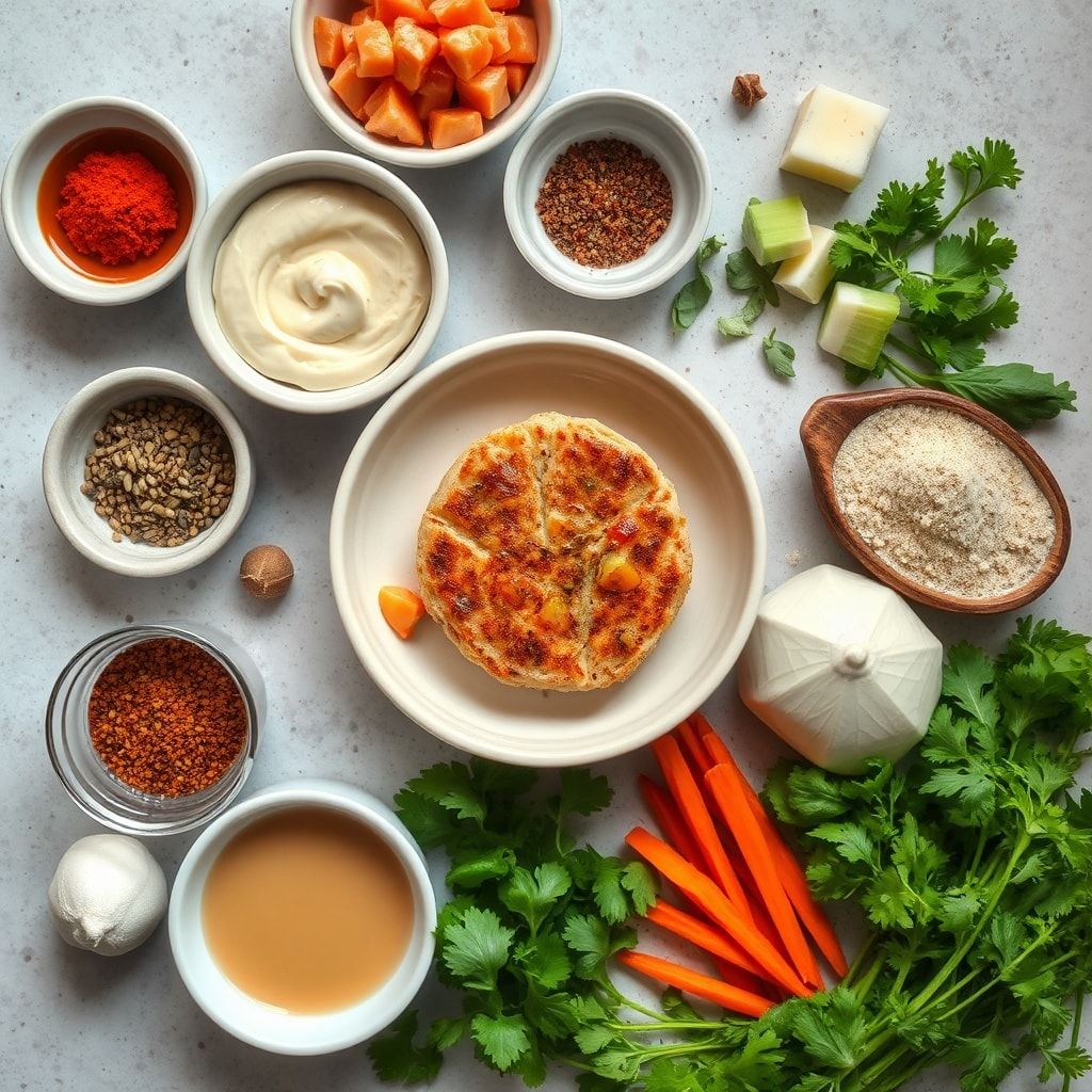 Ingredients for Crispy Asian Tuna Cakes with Spicy Mayo Sauce – Easy Weeknight Dinner