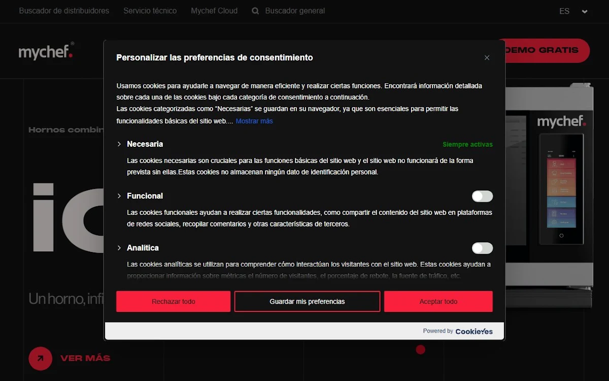 Captura de MyChef