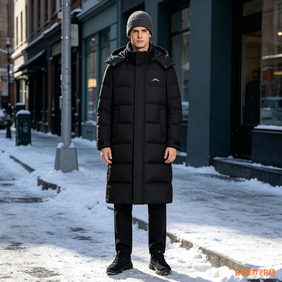 2D Long style down jacket with a hood