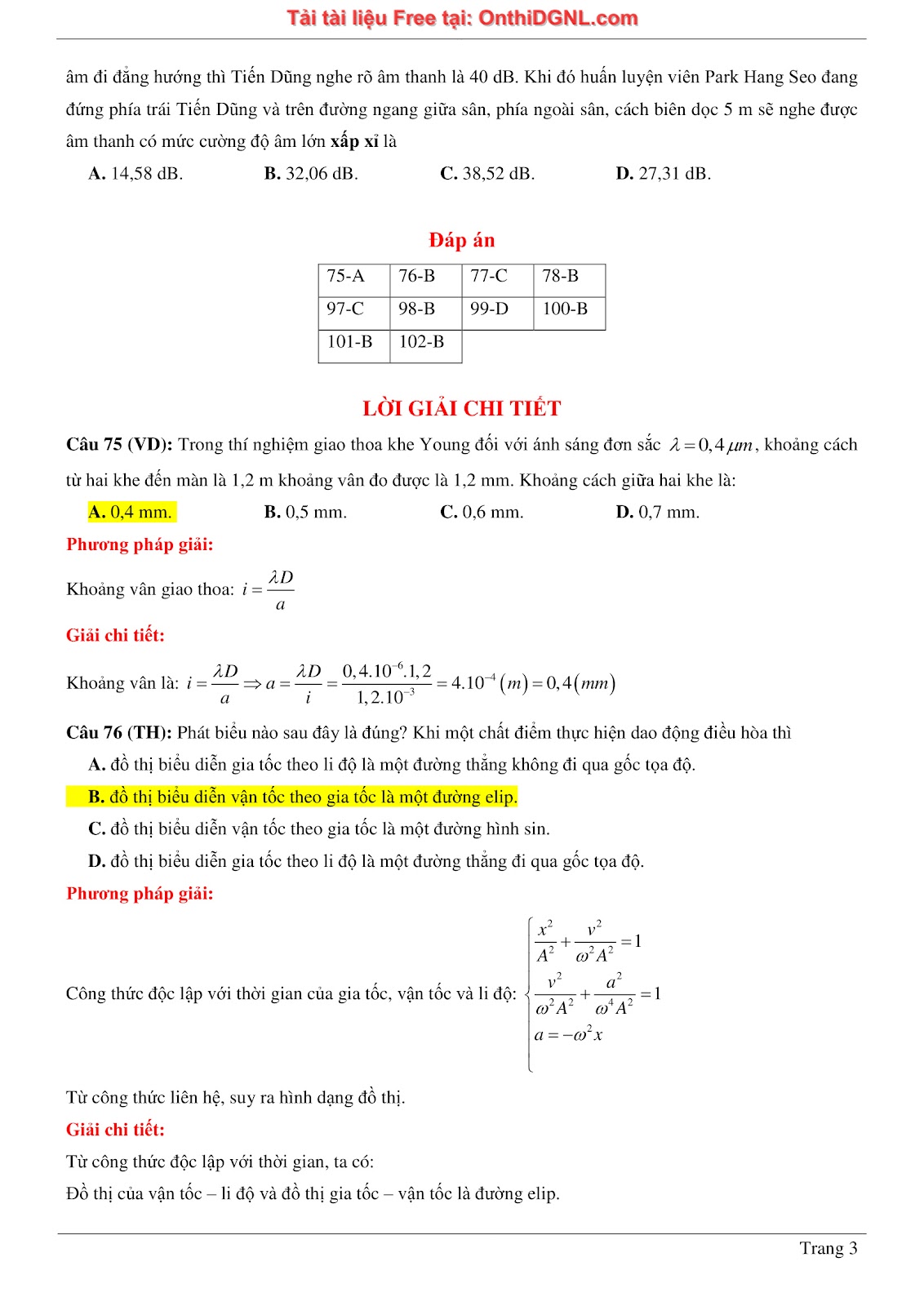 300 bài tập môn Vật Lý - Ôn thi ĐGNL ĐHQG TPHCM Phần 20