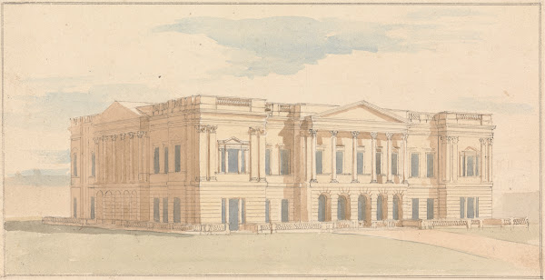York House London Perspective View of the West Front between 1825 and 1827