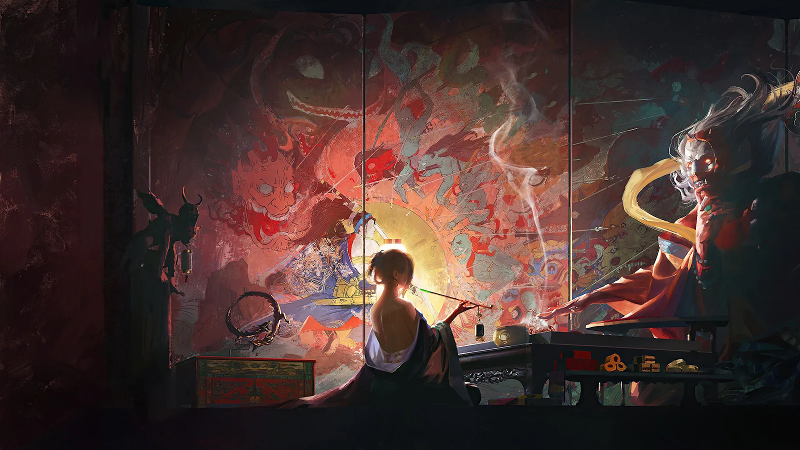 Artwork, Folklore, Painting, Fantasy Art, Fantasy Girl 4K Desktop Wallpaper Background (3840x2160) Free Download